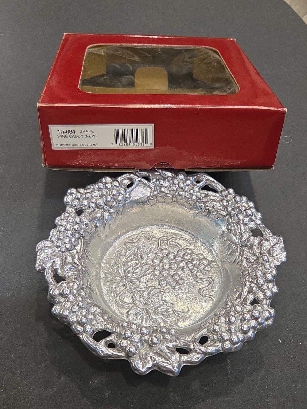 Arthur Court Silver Grape Serving Caddy. 1995